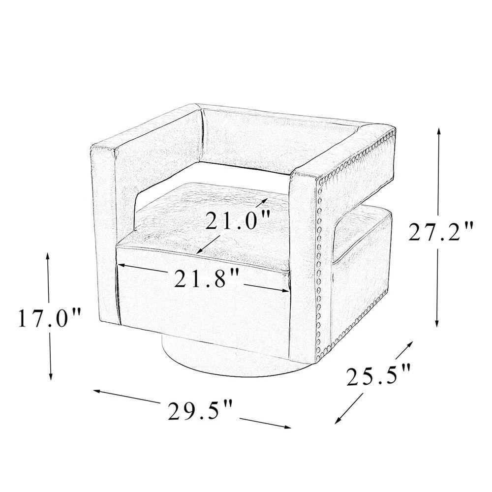 Ferrero Camel Swivel Barrel Chair with Metal Base (Set of 2) by JAYDEN CREATION 9 Ferrero Camel Swivel Barrel Chair with Metal Base (Set of 2) by JAYDEN CREATION - Image 9