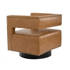 Ferrero Camel Swivel Barrel Chair with Metal Base (Set of 2) by JAYDEN CREATION 13 Ferrero Camel Swivel Barrel Chair with Metal Base (Set of 2) by JAYDEN CREATION -JAYDEN CREATION Sales camel jayden creation dining chairs chm0444 camel s2 c3 1000