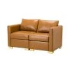 Ruben 51.3 in. Camel Modular Loveseat with Removable Cushions by JAYDEN CREATION