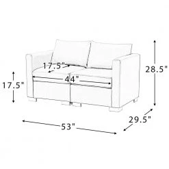 Ruben 51.3 in. Camel Modular Loveseat with Removable Cushions by JAYDEN CREATION -JAYDEN CREATION Sales camel jayden creation loveseats sfdt0330 camel 76 1000