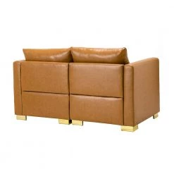 Ruben 51.3 in. Camel Modular Loveseat with Removable Cushions by JAYDEN CREATION -JAYDEN CREATION Sales camel jayden creation loveseats sfdt0330 camel c3 1000