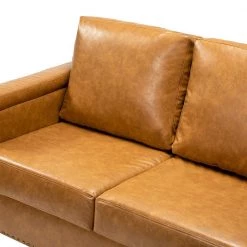 Mael 53 in. Camel Loveseat with Nailhead Trim by JAYDEN CREATION -JAYDEN CREATION Sales camel jayden creation loveseats sfhq0333 camel 1f 1000