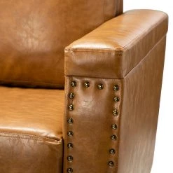 Mael 53 in. Camel Loveseat with Nailhead Trim by JAYDEN CREATION -JAYDEN CREATION Sales camel jayden creation loveseats sfhq0333 camel 4f 1000