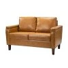 Mael 53 in. Camel Loveseat with Nailhead Trim by JAYDEN CREATION