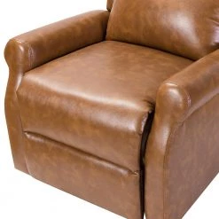 Chiang Camel Faux Leather Manual Swivel Recliner with Metal Base by JAYDEN CREATION -JAYDEN CREATION Sales camel jayden creation recliners hrchd0241 camel 1f 1000