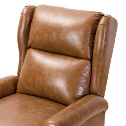 Chiang Camel Faux Leather Manual Swivel Recliner with Metal Base by JAYDEN CREATION -JAYDEN CREATION Sales camel jayden creation recliners hrchd0241 camel 44 1000