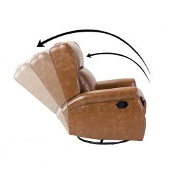 Chiang Camel Faux Leather Manual Swivel Recliner with Metal Base by JAYDEN CREATION -JAYDEN CREATION Sales camel jayden creation recliners hrchd0241 camel 4f 1000