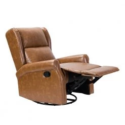 Chiang Camel Faux Leather Manual Swivel Recliner with Metal Base (Set of 2) by JAYDEN CREATION -JAYDEN CREATION Sales camel jayden creation recliners hrchd0241 camel s2 c3 1000