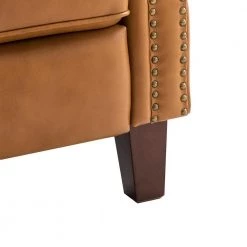 Cilla Genuine Leather Camel Manual Recliner with Wooden Legs by JAYDEN CREATION -JAYDEN CREATION Sales camel jayden creation recliners rcxa0464 camel fa 1000