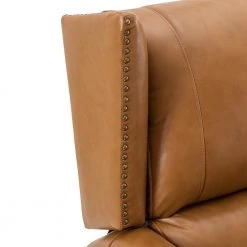 Coeus Genuine Leather Camel Manual Recliner with Nailhead Trims by JAYDEN CREATION -JAYDEN CREATION Sales camel jayden creation recliners rcxa0465 camel 1f 1000
