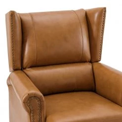 Coeus Genuine Leather Camel Manual Recliner with Nailhead Trims by JAYDEN CREATION -JAYDEN CREATION Sales camel jayden creation recliners rcxa0465 camel 4f 1000