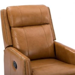 Helena Genuine Leather Camel Manual Swivel Recliner by JAYDEN CREATION -JAYDEN CREATION Sales camel jayden creation recliners rcxa0477 camel 1f 1000