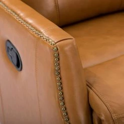 Helena Genuine Leather Camel Manual Swivel Recliner by JAYDEN CREATION -JAYDEN CREATION Sales camel jayden creation recliners rcxa0477 camel 44 1000