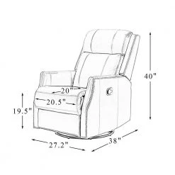 Helena Genuine Leather Camel Manual Swivel Recliner by JAYDEN CREATION -JAYDEN CREATION Sales camel jayden creation recliners rcxa0477 camel 76 1000
