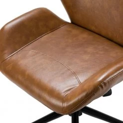 Rosal 100% PU Camel Swivel Task Chair with Metal Base by JAYDEN CREATION -JAYDEN CREATION Sales camel jayden creation task chairs ofm0195 camel 4f 1000