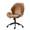 Rosal 100% PU Camel Swivel Task Chair with Metal Base by JAYDEN CREATION