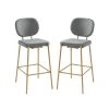 Conrado Bar Stool with Metal Base, set of 2,Charcoal by JAYDEN CREATION