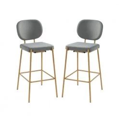 Conrado Bar Stool with Metal Base, set of 2,Charcoal by JAYDEN CREATION