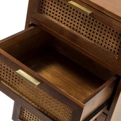 Luzon 4-Drawer 33 in. H x 16.5 in. W x 13.5 in. D Cherry Chest Nightstand with Rattan by JAYDEN CREATION -JAYDEN CREATION Sales cherry jayden creation nightstands hsccl0135 cherry 44 1000