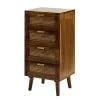 Luzon 4-Drawer 33 in. H x 16.5 in. W x 13.5 in. D Cherry Chest Nightstand with Rattan by JAYDEN CREATION