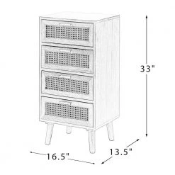 Luzon 4-Drawer 33 in. H x 16.5 in. W x 13.5 in. D Cherry Chest Nightstand with Rattan by JAYDEN CREATION -JAYDEN CREATION Sales cherry jayden creation nightstands hsccl0135 cherry 76 1000
