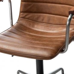 Saale Cognac PU Faux Leather Office Task Chair with Silver Base by JAYDEN CREATION -JAYDEN CREATION Sales cognac jayden creation task chairs hofww0087 cognac 1f 1000