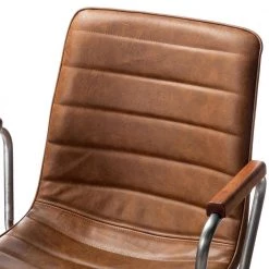 Saale Cognac PU Faux Leather Office Task Chair with Silver Base by JAYDEN CREATION -JAYDEN CREATION Sales cognac jayden creation task chairs hofww0087 cognac 44 1000