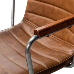 Saale Cognac PU Faux Leather Office Task Chair with Silver Base by JAYDEN CREATION -JAYDEN CREATION Sales cognac jayden creation task chairs hofww0087 cognac 4f 1000