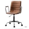 Saale Cognac PU Faux Leather Office Task Chair with Silver Base by JAYDEN CREATION