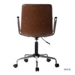 Saale Cognac PU Faux Leather Office Task Chair with Silver Base by JAYDEN CREATION -JAYDEN CREATION Sales cognac jayden creation task chairs hofww0087 cognac 66 1000