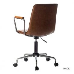Saale Cognac PU Faux Leather Office Task Chair with Silver Base by JAYDEN CREATION -JAYDEN CREATION Sales cognac jayden creation task chairs hofww0087 cognac c3 1000