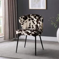 Diana Cowhide Side Chair with Metal Legs by JAYDEN CREATION -JAYDEN CREATION Sales cowhide jayden creation accent chairs chm0423 cowhide 31 1000