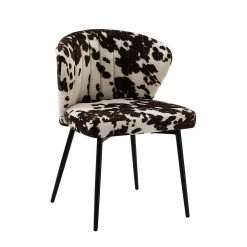 Diana Cowhide Side Chair with Metal Legs by JAYDEN CREATION