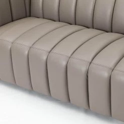 Pachynus 83" Genuine Leather Dove Sofa with Channel-tufted-A+B by JAYDEN CREATION -JAYDEN CREATION Sales dove jayden creation sofas couches sflb0481 dove a b 4f 1000