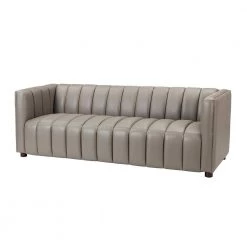 Pachynus 83" Genuine Leather Dove Sofa with Channel-tufted-A+B by JAYDEN CREATION