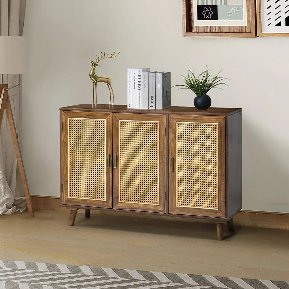 Ezio Espresso 3-Door Accent Cabinet with Rattan by JAYDEN CREATION 10 Ezio Espresso 3-Door Accent Cabinet with Rattan by JAYDEN CREATION - Image 10