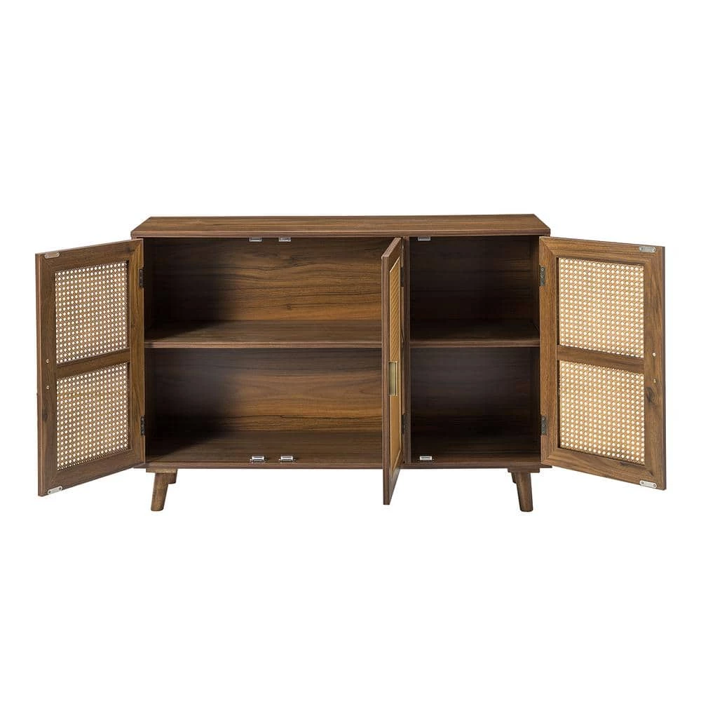 Ezio Espresso 3-Door Accent Cabinet with Rattan by JAYDEN CREATION 4 Ezio Espresso 3-Door Accent Cabinet with Rattan by JAYDEN CREATION - Image 4