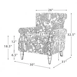 Auria Floral Arm Chair with Nailhead Trim by JAYDEN CREATION 18 Auria Floral Arm Chair with Nailhead Trim by JAYDEN CREATION -JAYDEN CREATION Sales floral jayden creation accent chairs chws0213 floral 76 1000
