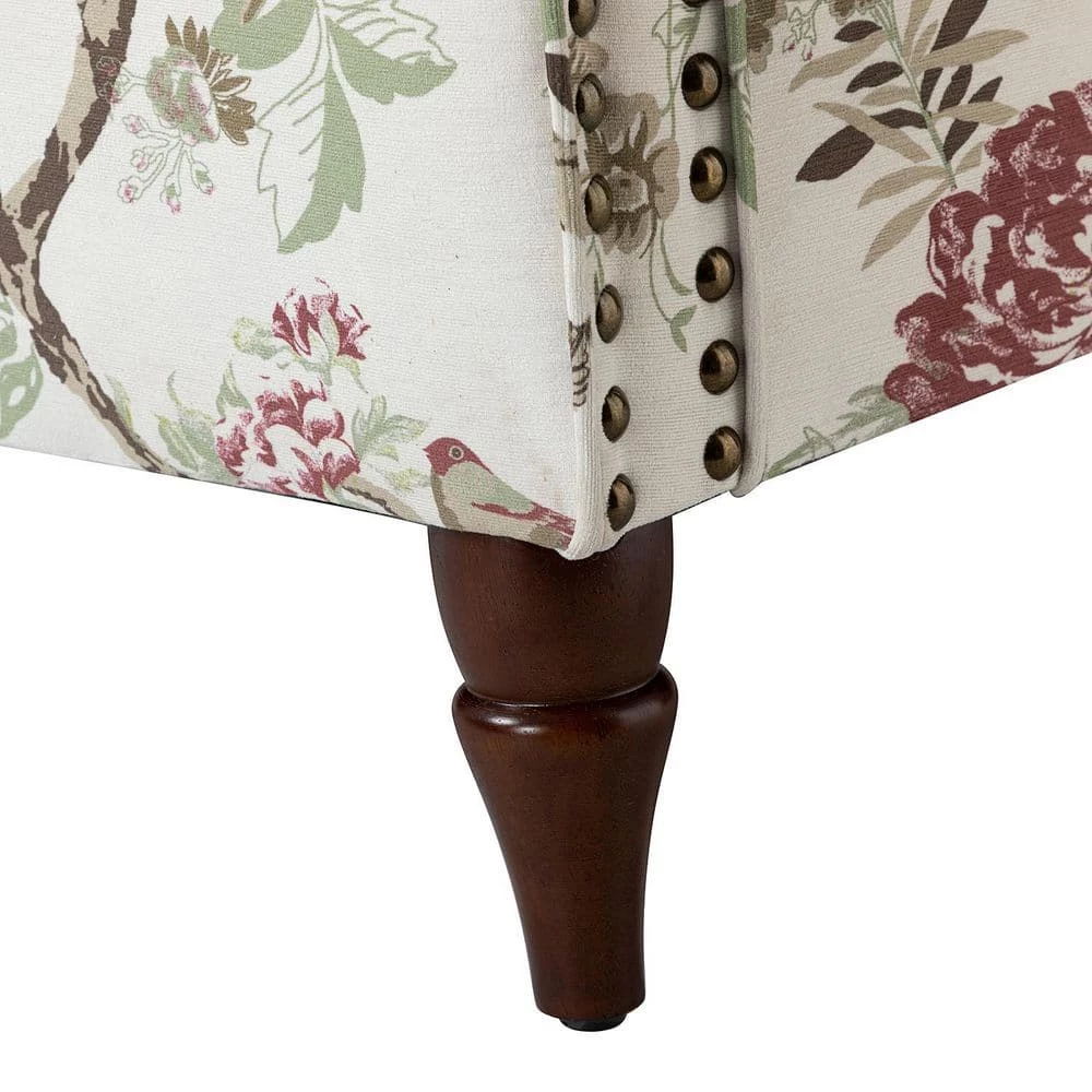 Auria Floral Arm Chair with Nailhead Trim by JAYDEN CREATION 8 Auria Floral Arm Chair with Nailhead Trim by JAYDEN CREATION - Image 8