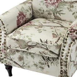 Auria Floral Armchair with Nailhead Trim (Set of 2) by JAYDEN CREATION -JAYDEN CREATION Sales floral jayden creation accent chairs chws0213 floral s2 4f 1000