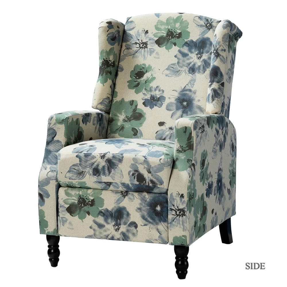 Celia Floral Wing Back Manual Recliner by JAYDEN CREATION 1 Celia Floral Wing Back Manual Recliner by JAYDEN CREATION