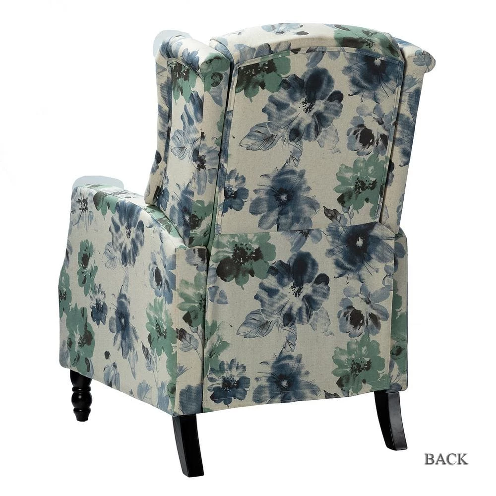 Celia Floral Wing Back Manual Recliner by JAYDEN CREATION 4 Celia Floral Wing Back Manual Recliner by JAYDEN CREATION - Image 4