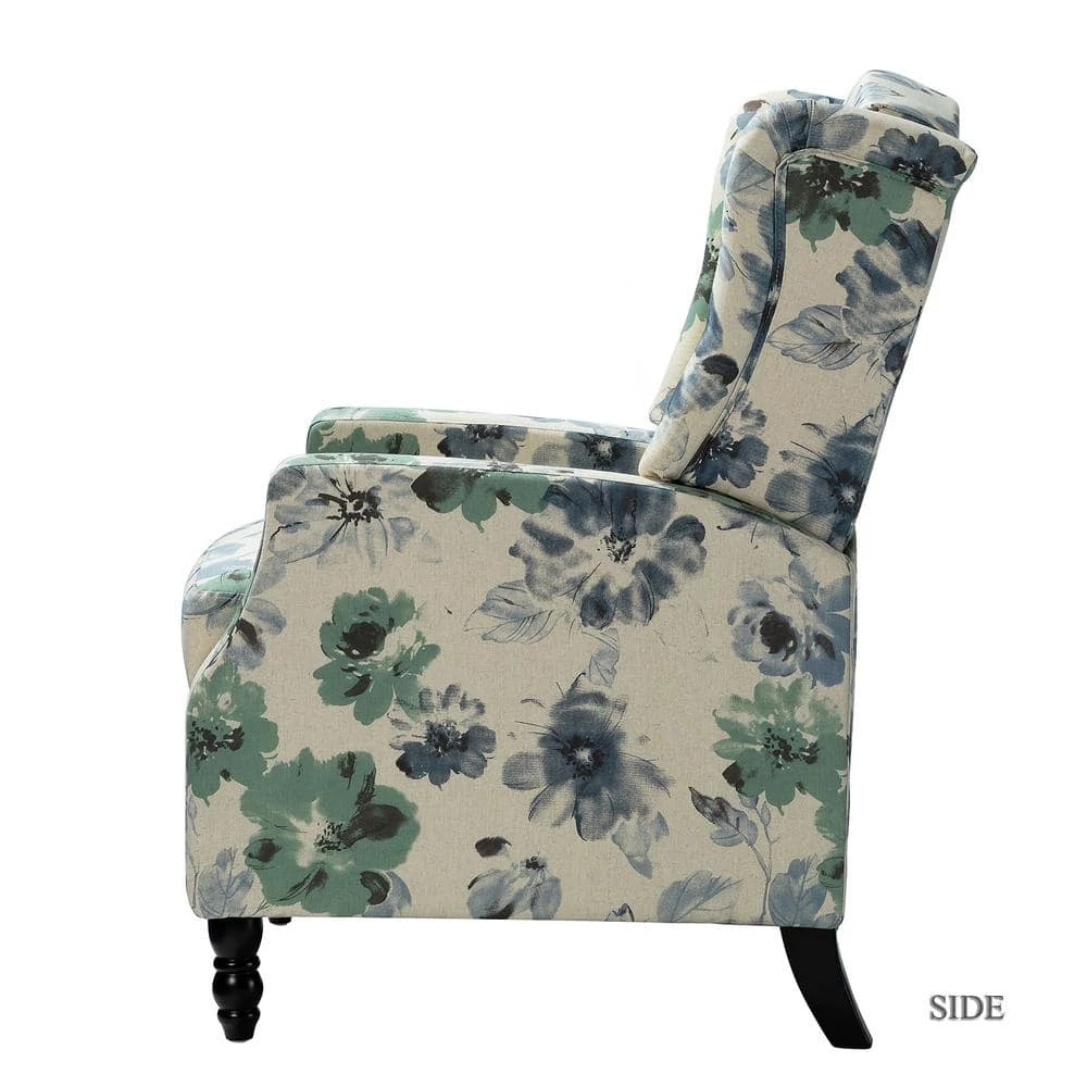 Celia Floral Wing Back Manual Recliner by JAYDEN CREATION 2 Celia Floral Wing Back Manual Recliner by JAYDEN CREATION - Image 2