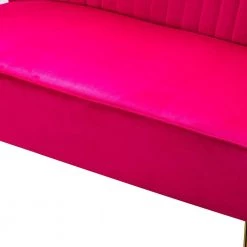 Alonzo 45 in. Contemporary Tufted Back Fuchsia 2-Seats Loveseat with U-Shaped Legs by JAYDEN CREATION -JAYDEN CREATION Sales fuchsia jayden creation loveseats sfm0327 fuchsia 4f 1000