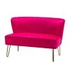 Alonzo 45 in. Contemporary Tufted Back Fuchsia 2-Seats Loveseat with U-Shaped Legs by JAYDEN CREATION