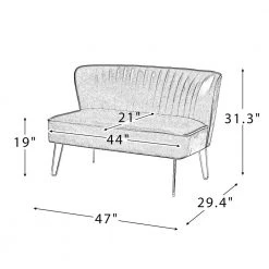 Alonzo 45 in. Contemporary Tufted Back Fuchsia 2-Seats Loveseat with U-Shaped Legs by JAYDEN CREATION -JAYDEN CREATION Sales fuchsia jayden creation loveseats sfm0327 fuchsia 76 1000