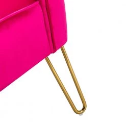 Alonzo 45 in. Contemporary Tufted Back Fuchsia 2-Seats Loveseat with U-Shaped Legs by JAYDEN CREATION -JAYDEN CREATION Sales fuchsia jayden creation loveseats sfm0327 fuchsia fa 1000