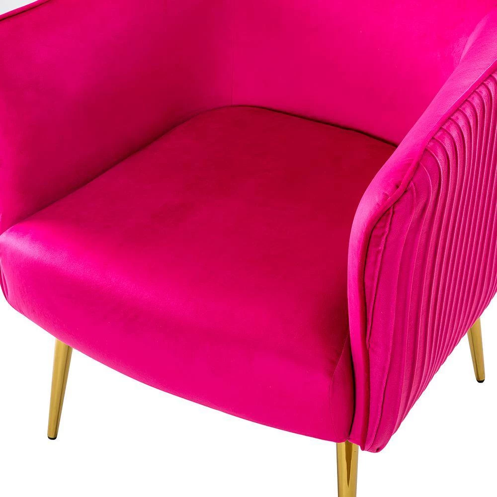 Juliis Fushia Barrel Chair with Metal Legs by JAYDEN CREATION 6 Juliis Fushia Barrel Chair with Metal Legs by JAYDEN CREATION - Image 6
