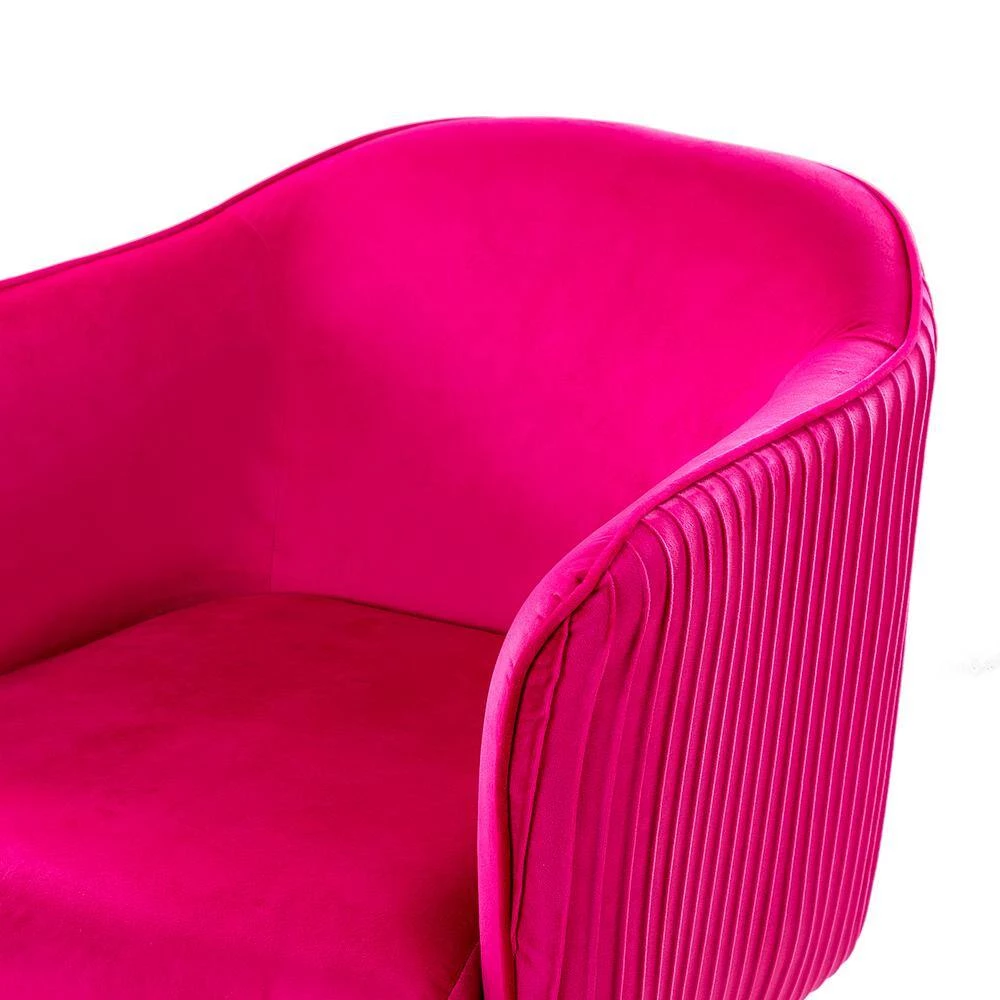 Juliis Fushia Barrel Chair with Metal Legs by JAYDEN CREATION 5 Juliis Fushia Barrel Chair with Metal Legs by JAYDEN CREATION - Image 5