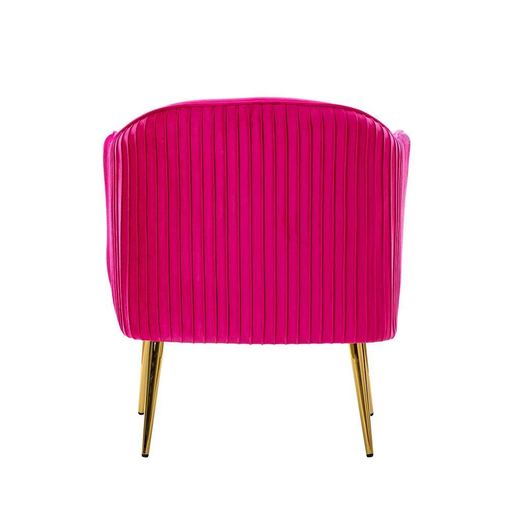 Juliis Fushia Barrel Chair with Metal Legs by JAYDEN CREATION 3 Juliis Fushia Barrel Chair with Metal Legs by JAYDEN CREATION - Image 3
